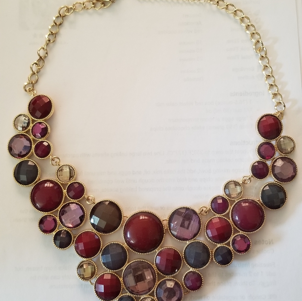 Macy's Gold Tone Purple Necklace